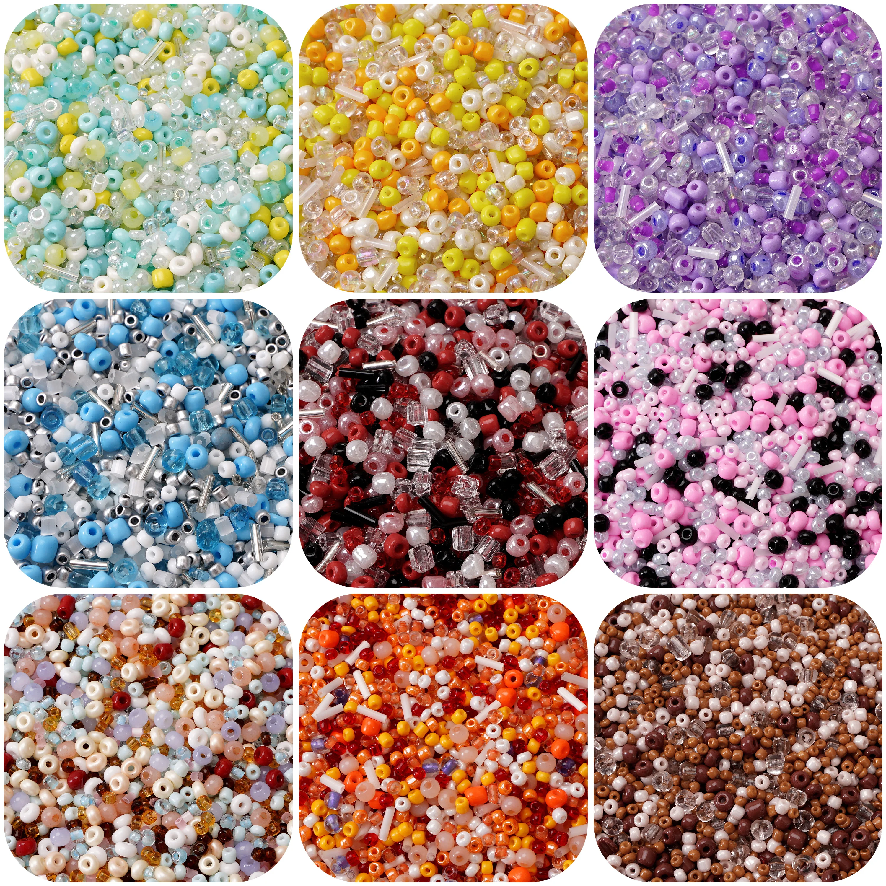 20g/bag Glass Mix Color Rice Beads Multi Color  Loose Spacer Beads For DIY Jewelry Making Bracelet Necklace Findings Gifts