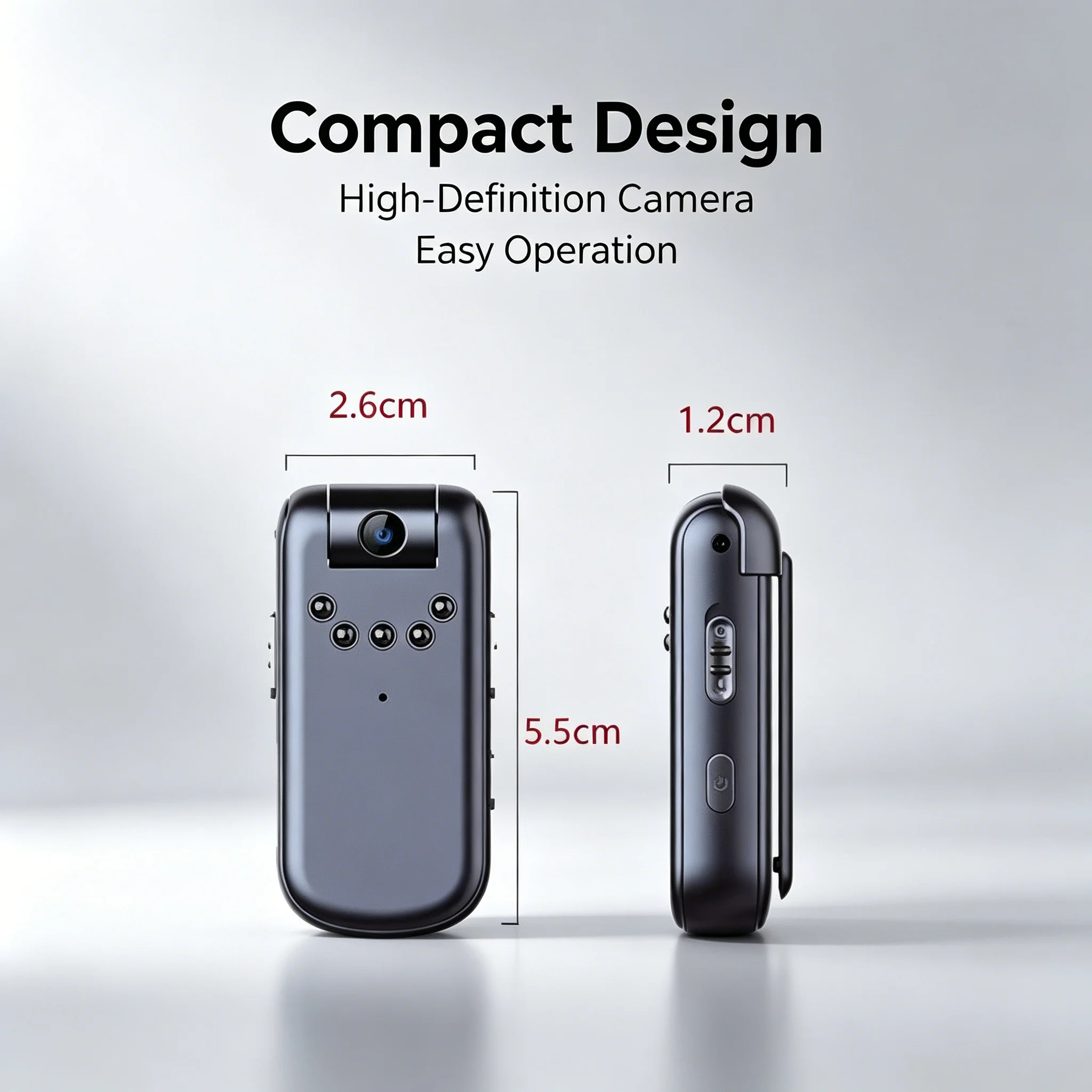 1080P Mini Thumb Cam with Keychain Leather Cover, HD Body Recorder, Long Standby, Memory Card Supported, Non-WiFi Design view 6
