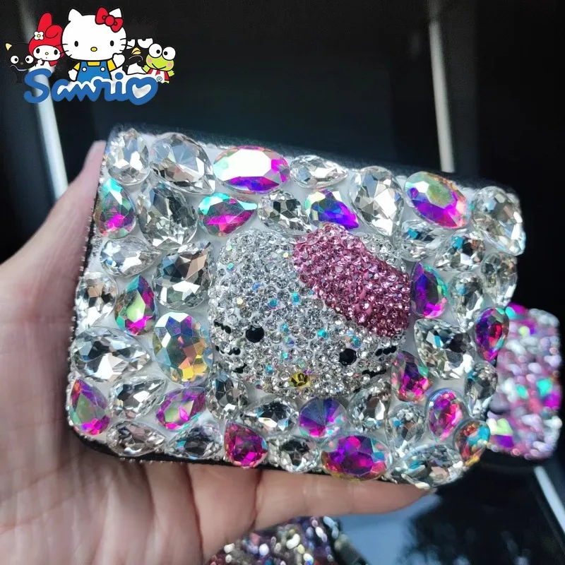 Hello Kitty's New Diamond-studded Card Holder, Cartoon Women's Card Holder, Large Capacity, Fashionable Credit Card Holder
