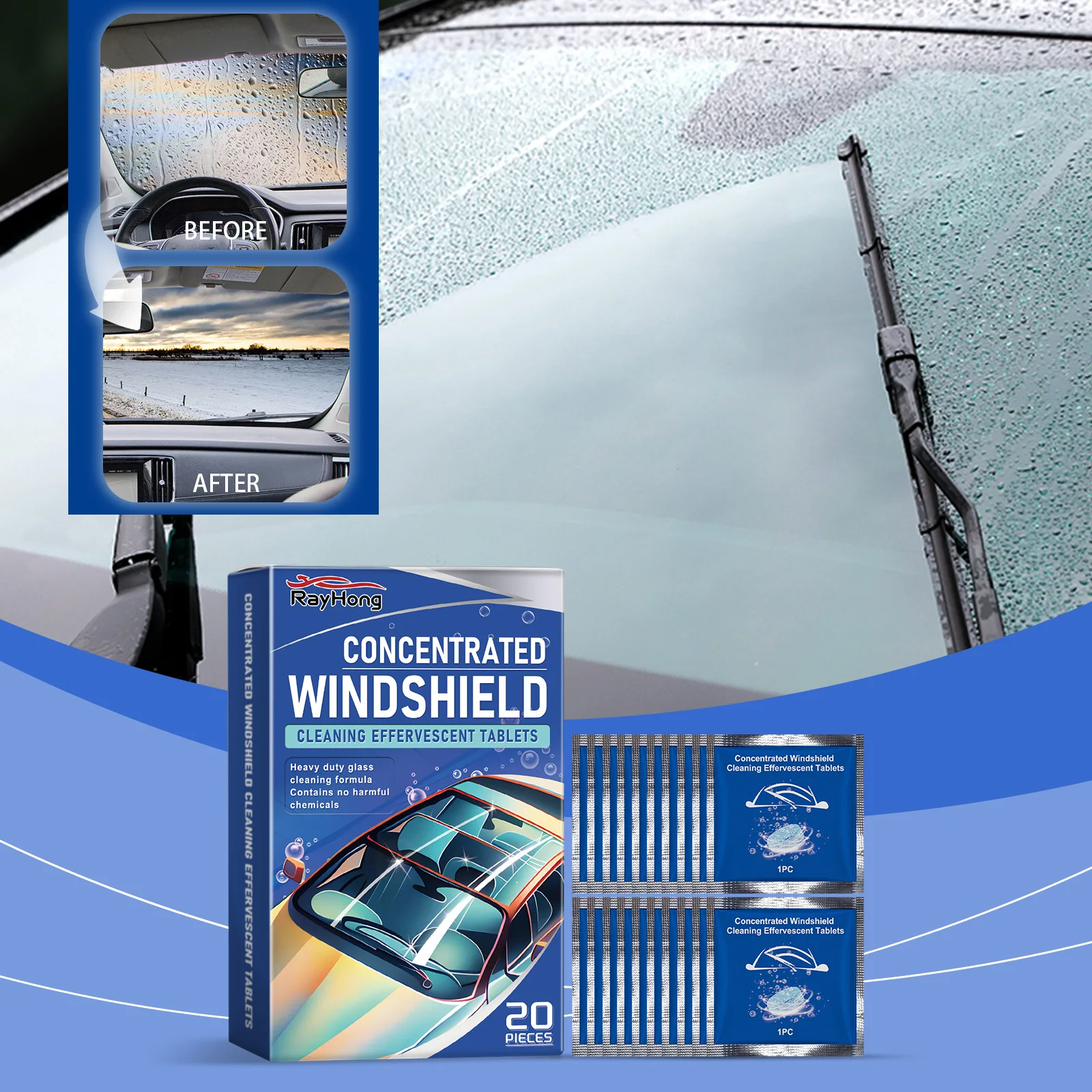 

Автомобильные концентрированные чистые таблетки Концентрированная жидкость Таблетки для омывателя Твердые дворники Жидкость для лобового стекла Очиститель автомобиля Шипучие таблетки