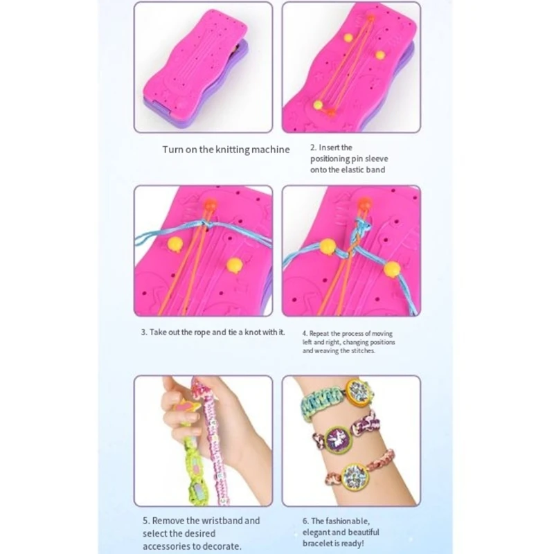 Zestaw materiałów do tworzenia bransoletek przyjaźni dla dzieci rękodzieło pleciona opaska na nadgarstek elastyczny sznurek dla