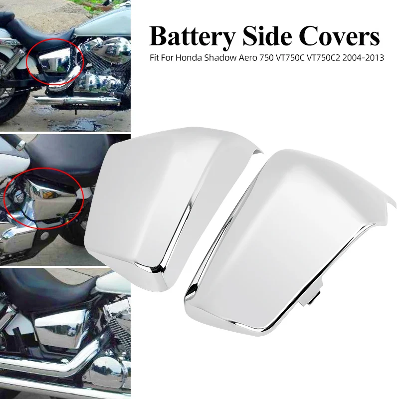 

Motorcycle Accessories Chrome ABS Battery Side Cover Fairing Guard For Honda Shadow ACE VT400 VT750 VT 400 750 2004-2013