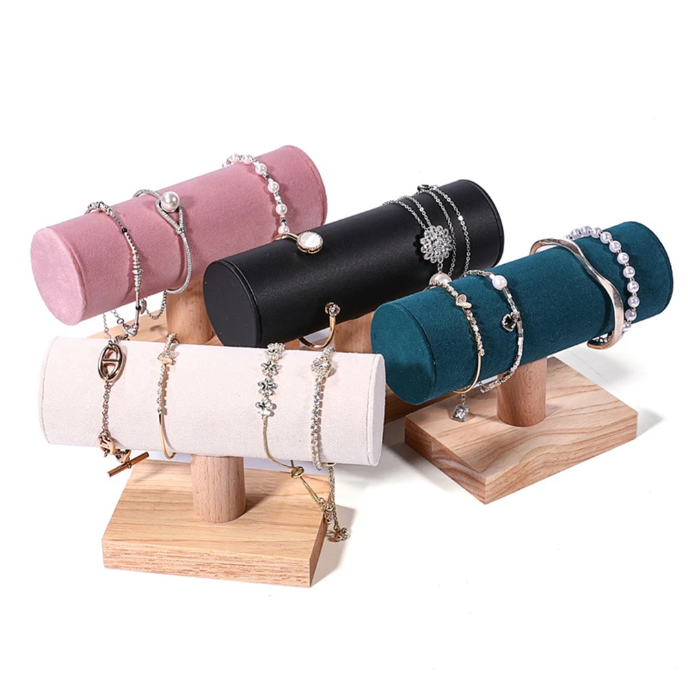 New T Multifunction Fashion Wooden Bracelet Display Rack Watch Bracelet Storage Rack Single Layer Shaped Jewelry Rack Colors
