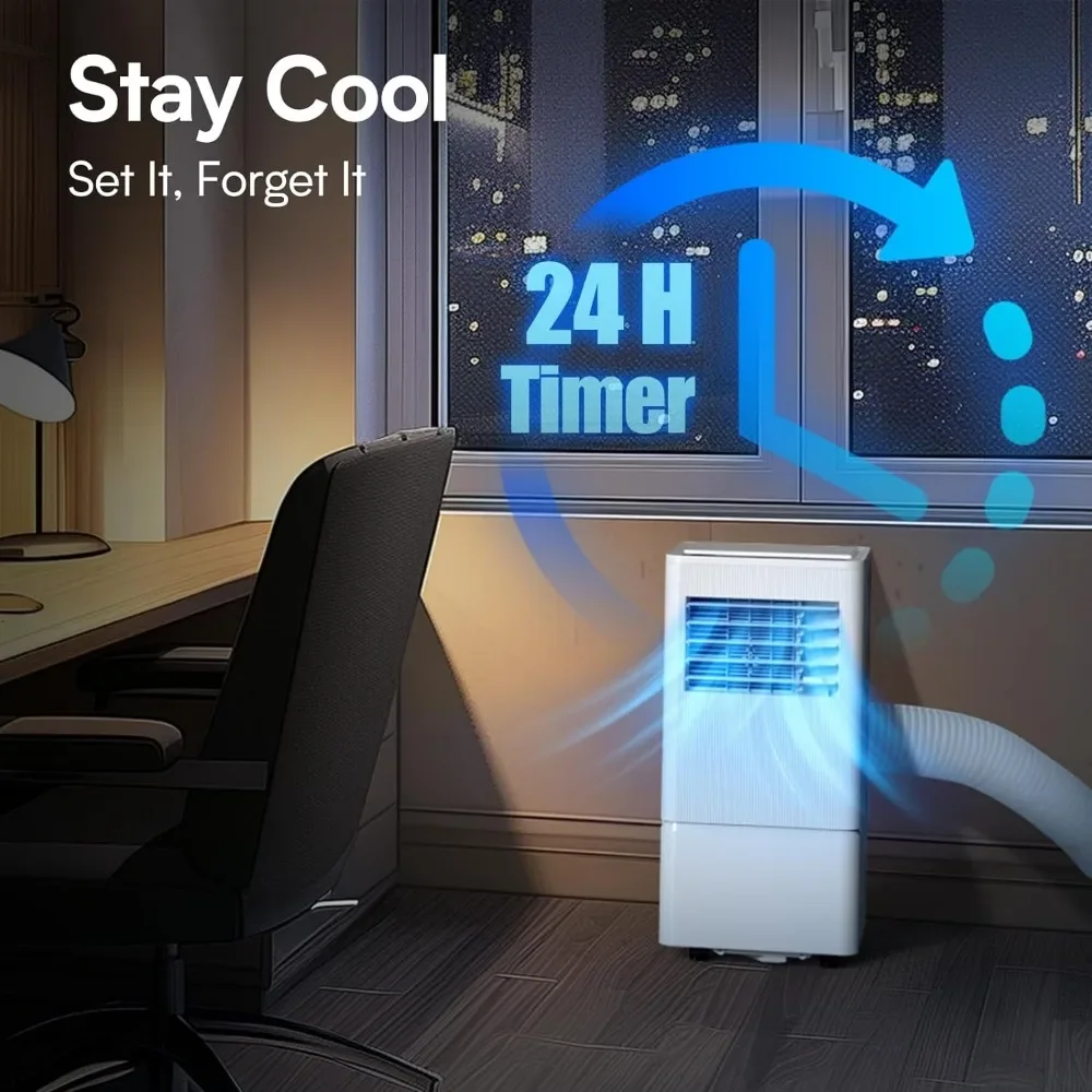 Air Choice Portable Air Conditioner, 8000 BTU  Room Up to 350 Sq.Ft, 24H Timer, 3-in-1 Quiet AC Unit as Cooler Dehumidifier Fan