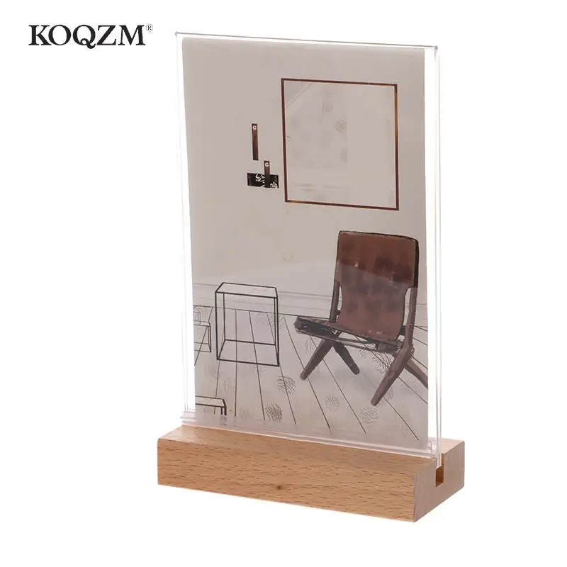 A4 Table Top Acrylic Sign Holder Display Stand Double Sided, Bottom Load, Portrait Style Menu Paper Ad Photo Picture Frame