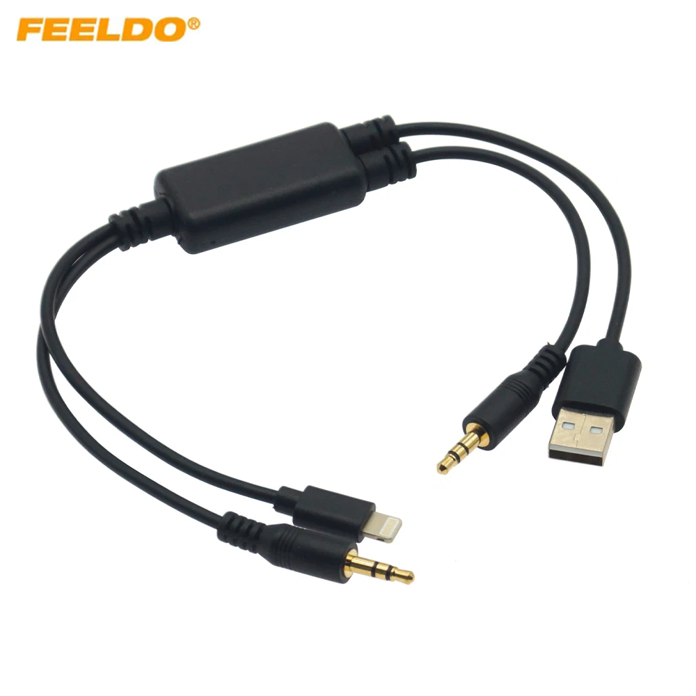 FEELDO Car USB Cable AUX Connector Adapter I-Phone & I-Pod For BMW/Mini iDrive #HQ3010