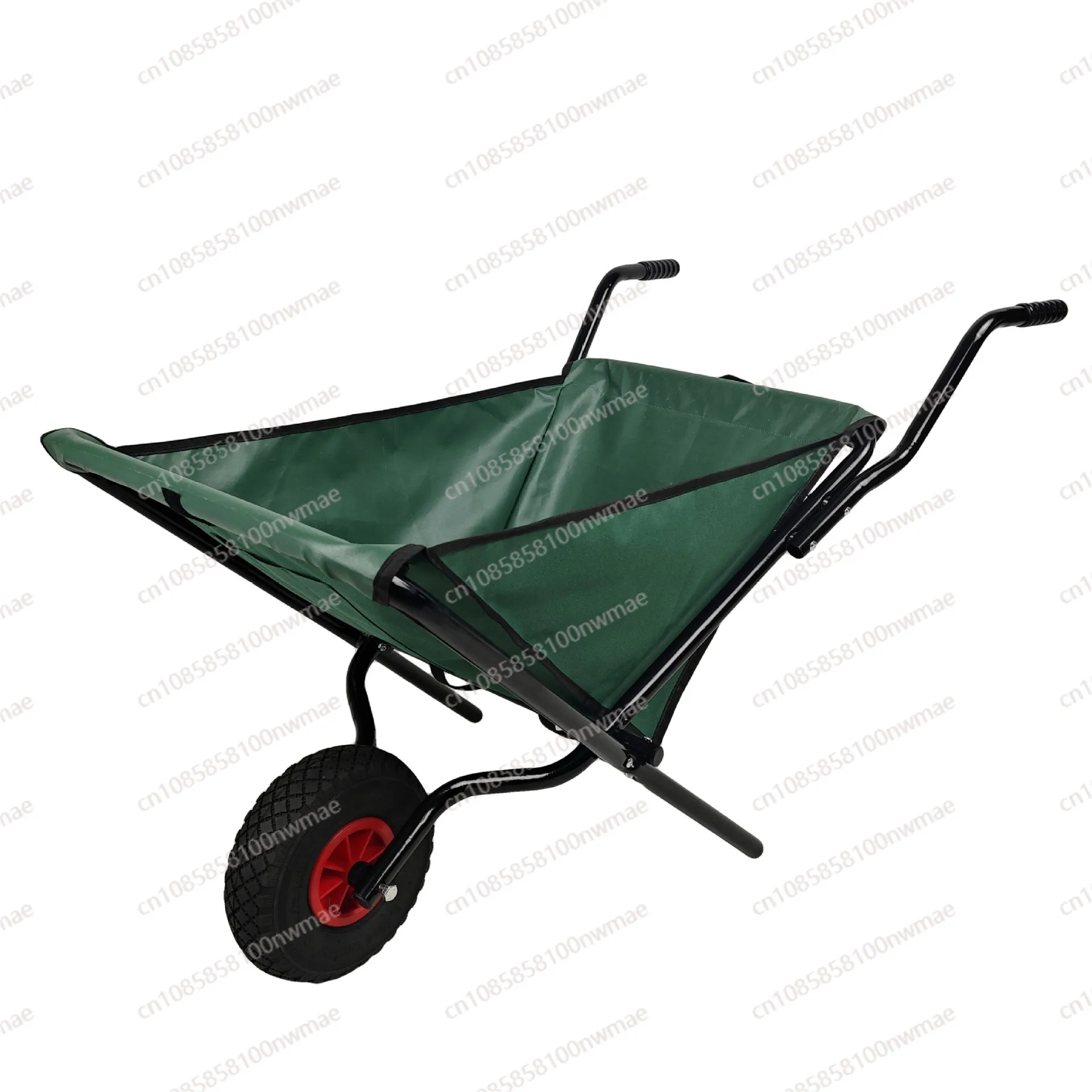 600D Oxford cloth garden tool cart foldable cloth pocket trolley leaf cart unicycle