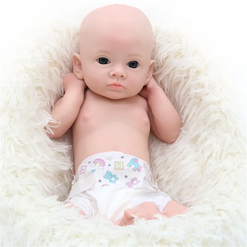 18inch girl Baby Dolls kits Realistic Full Silicone Reborn Baby Doll kit painted Soft DIY Toys reborn Kit for Children Gift