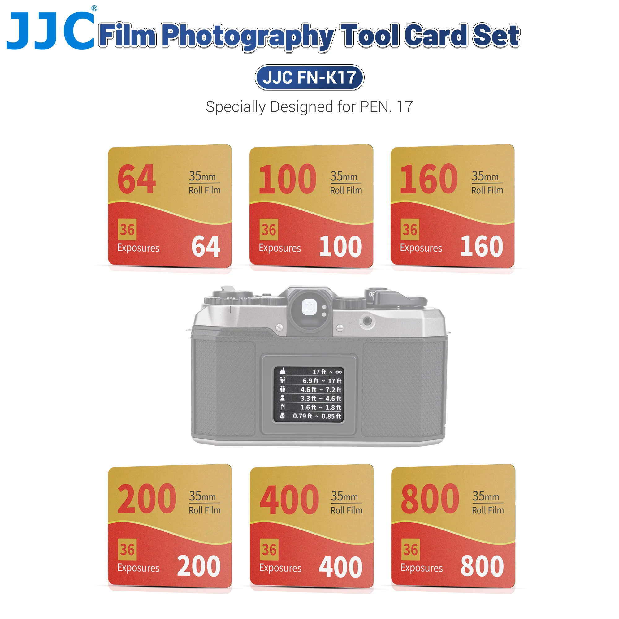 JJC Film-Fotografie-Tool-Karte für PENTAX 17-Fokus-Führungskarte, Film-Aufzeichnungskarten mit doppelseitigem Design – Detail 3