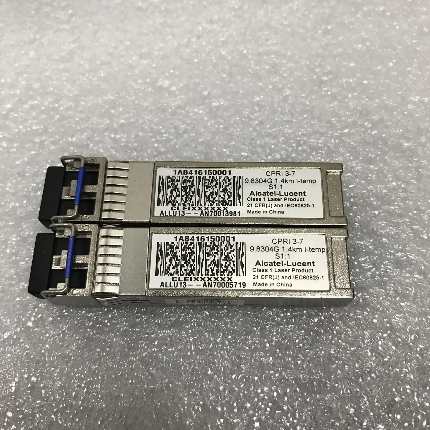 وحدة الكاتيل لوسنت SFP 10G التبديل 1AB 416150001   9.8304G 1.4KM CPRI 3-7 SMDF/Alcatel يتوافق مع مفتاح الإرسال والاستقبال