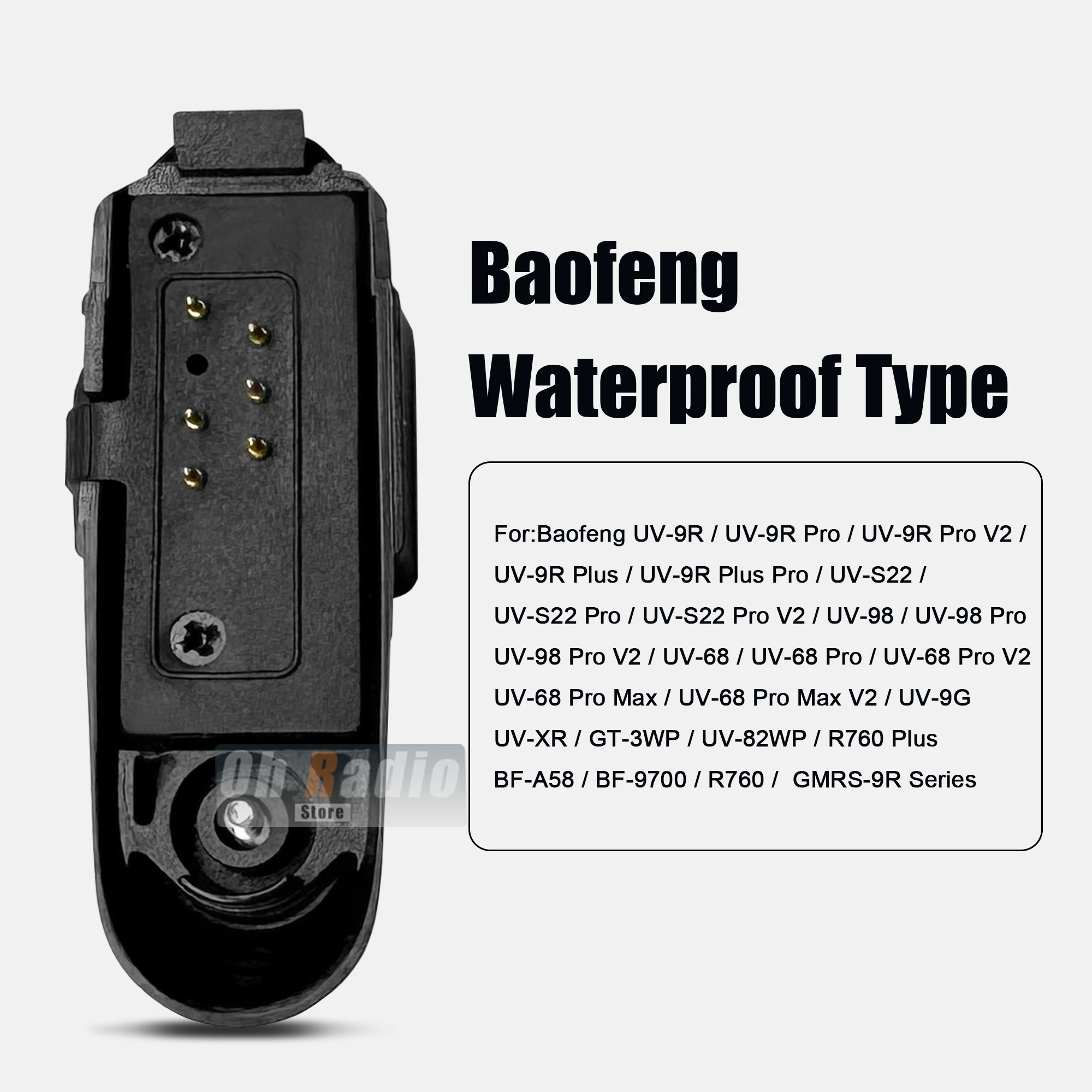 Baofeng UV-9R اسلكية تخاطب محول الصوت ل UV-9R برو UV-98 برو UV-68 UV S22 برو V2 راديو لمنفذ سماعة الرأس بواجهة 2-Pin M