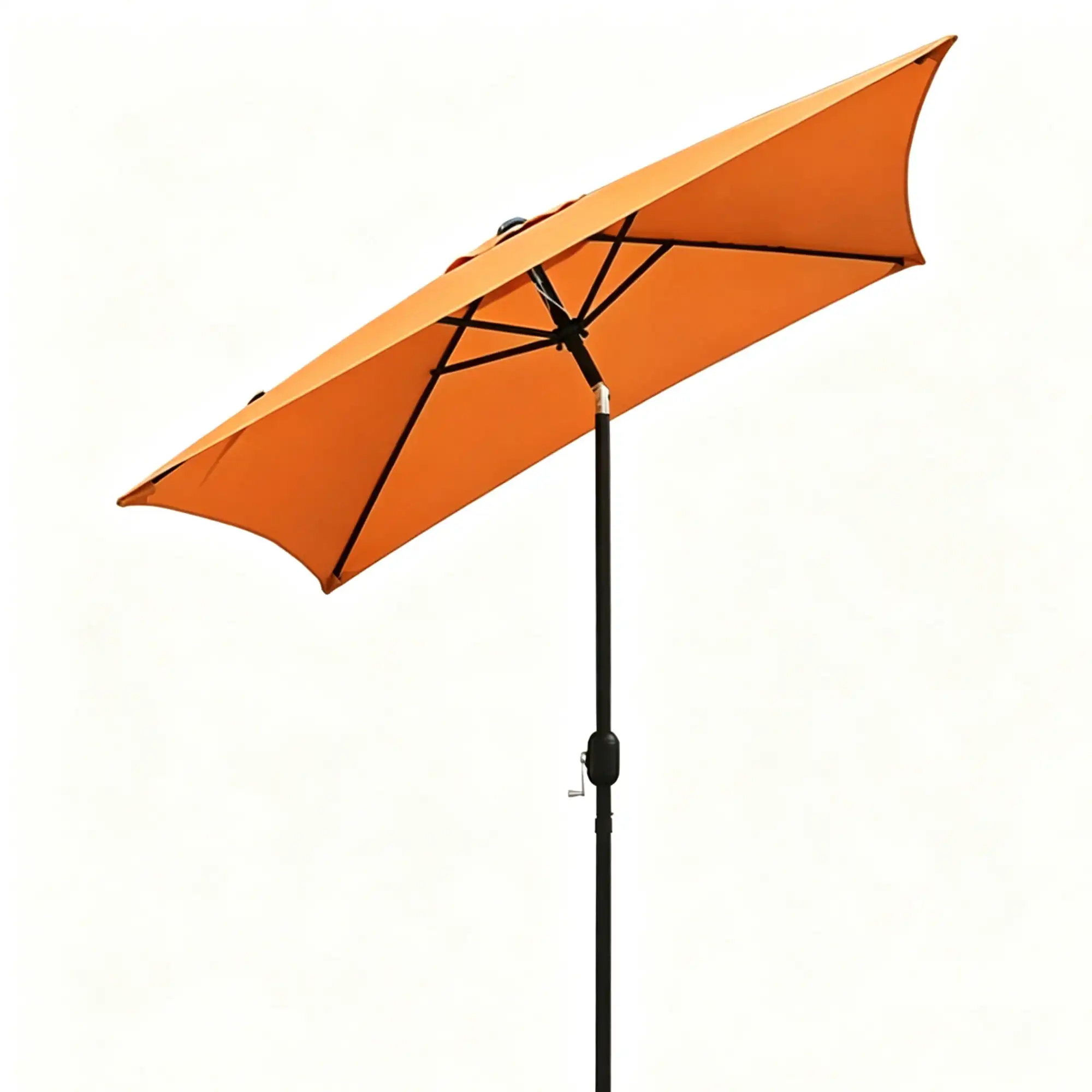 

6.5 ft Square Outdoor Patio Market Umbrella with Push Button Tilt and Crank Handle, Orange
