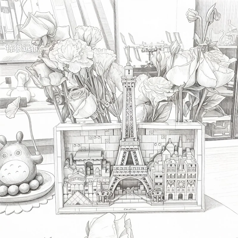 958pcs Skyline Paris - City Of Love Model Building Blocks Diy Assembly Architecture Toys Home Decor Festival Gift