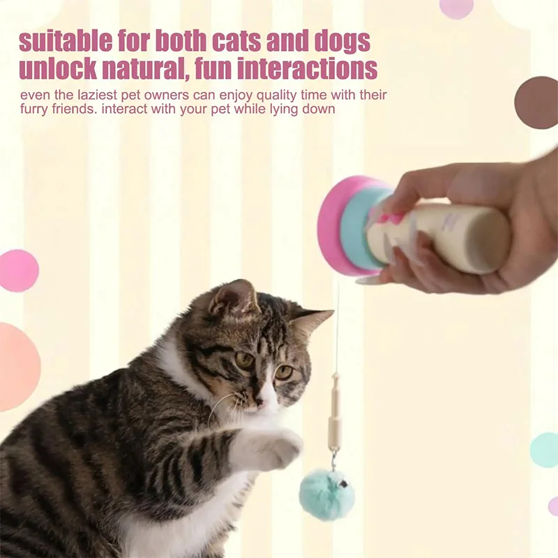

Интерактивная игрушка для кошек: электрическая дразнилка-удочка для домашних кошек с запуском одной кнопкой, игрушка для питомцев для стимулирования охотничьих инстинктов и снятия стресса у котят