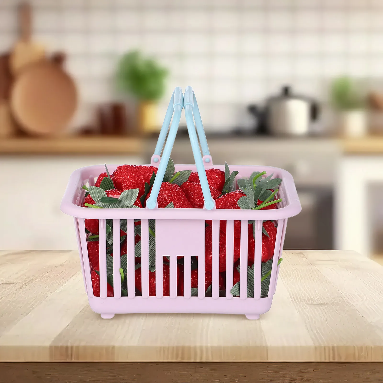 

Набор из 3 мини-корзинок для покупок для детей: корзинка для продуктов, контейнер для хранения, тележка для ролевых игр для девочек и малышей