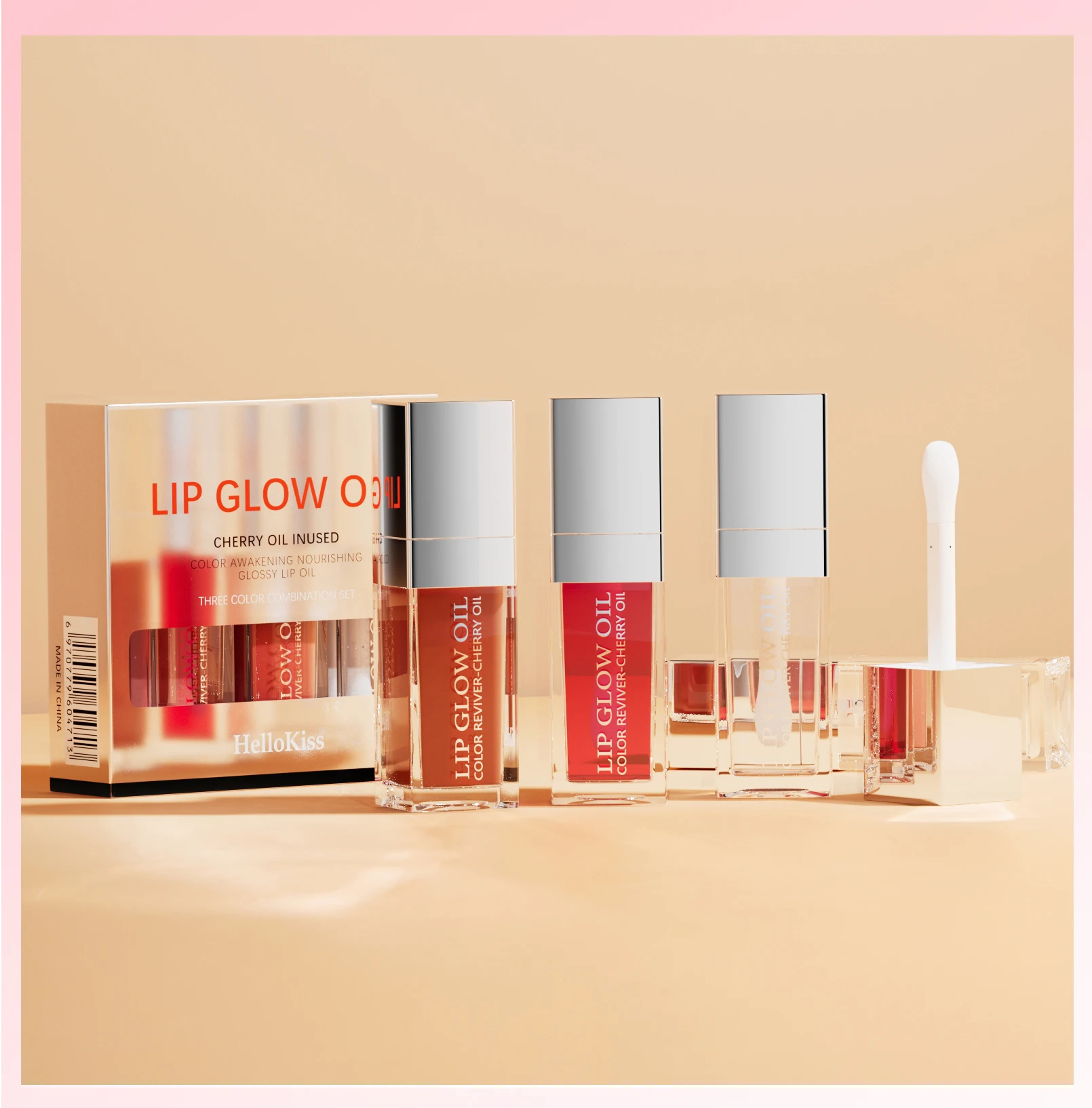 Crystal Jelly Moisturizing Lip Oil Set Plumping Lip Gloss Makeup Sexy Plump Lip Glow Oil Tinted Lip Plumper Set