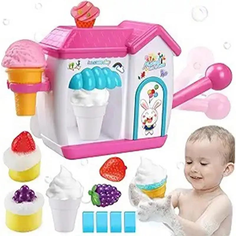 

Bubbles Machine Blower For Bathtub Colorful Bath Toys And Foam Maker Pretend Cake Play Set Safe Bubble Maker Fun For Children Bo