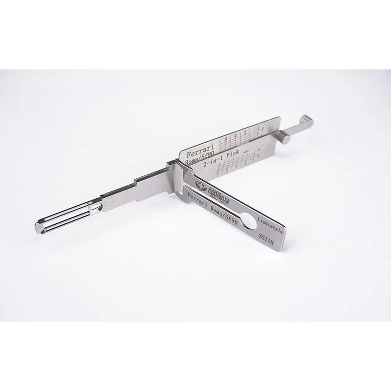 

New Arrival Tools SS118 F-errari Roma/SF90 Eagle LISHISTYLE 2 in 1 Door Lock Pick Set Locksmith Tools