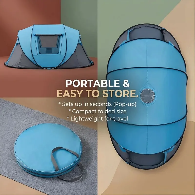 Outdoor Camping Boat Tent Rainproof Pop Up Shelter Automatic Quick Open Field Tent for Fishing Hiking Beach Waterproof