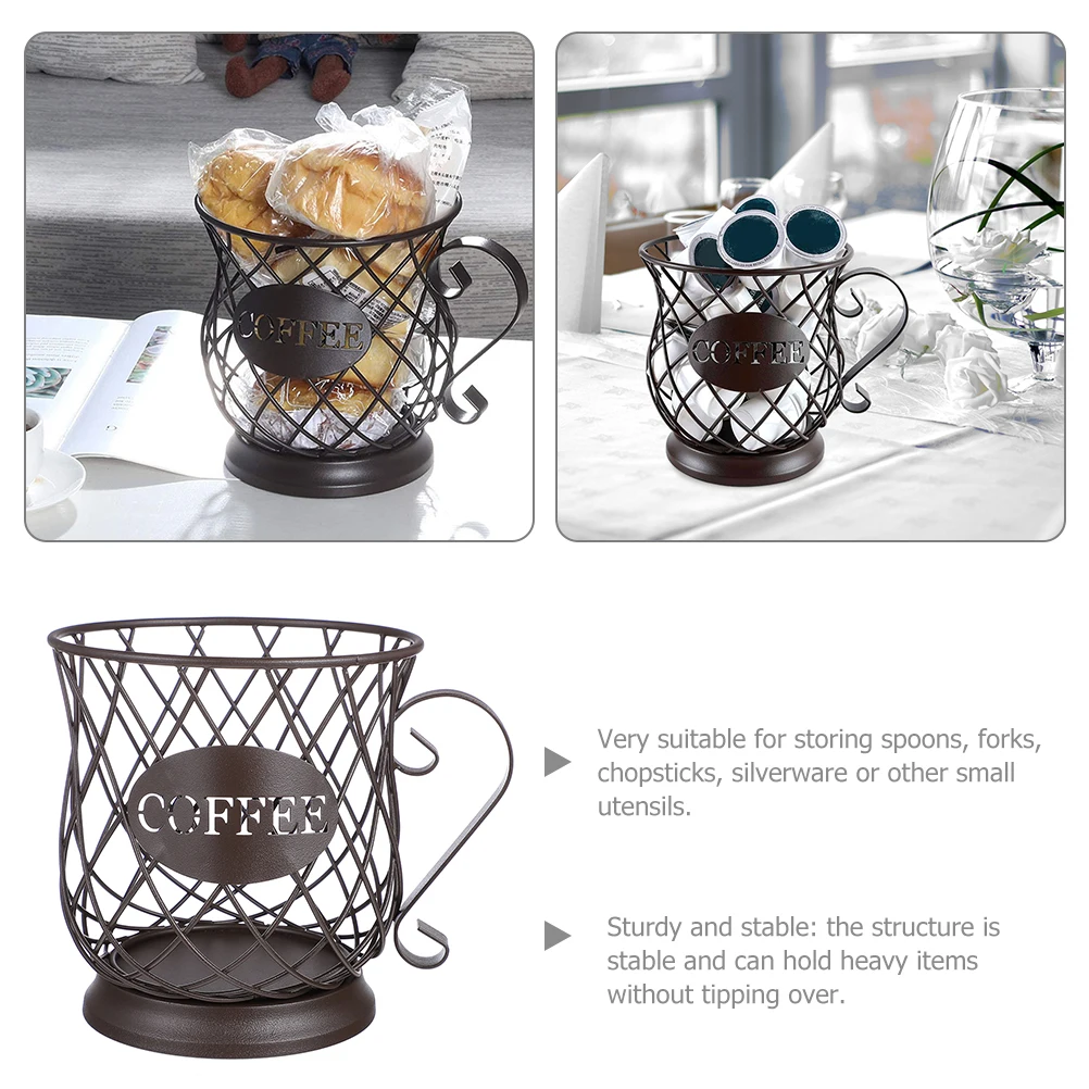 

Large Black Kitchen Holder for Chopsticks Spoons Forks Stable Iron Material Storage Container Cutlery Organizer 14cm