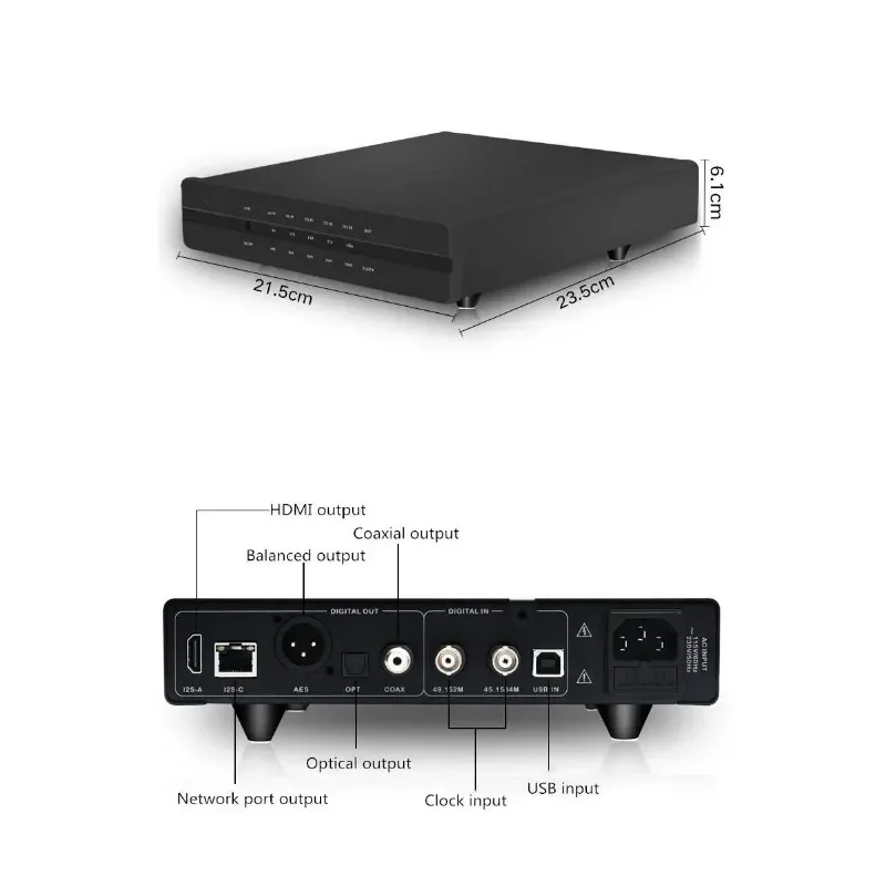 IRIS 12th DDC USB Digital Interface External Clock Input Coaxial AES/EBU I2S IIS DSD512(USB I2S Only）output