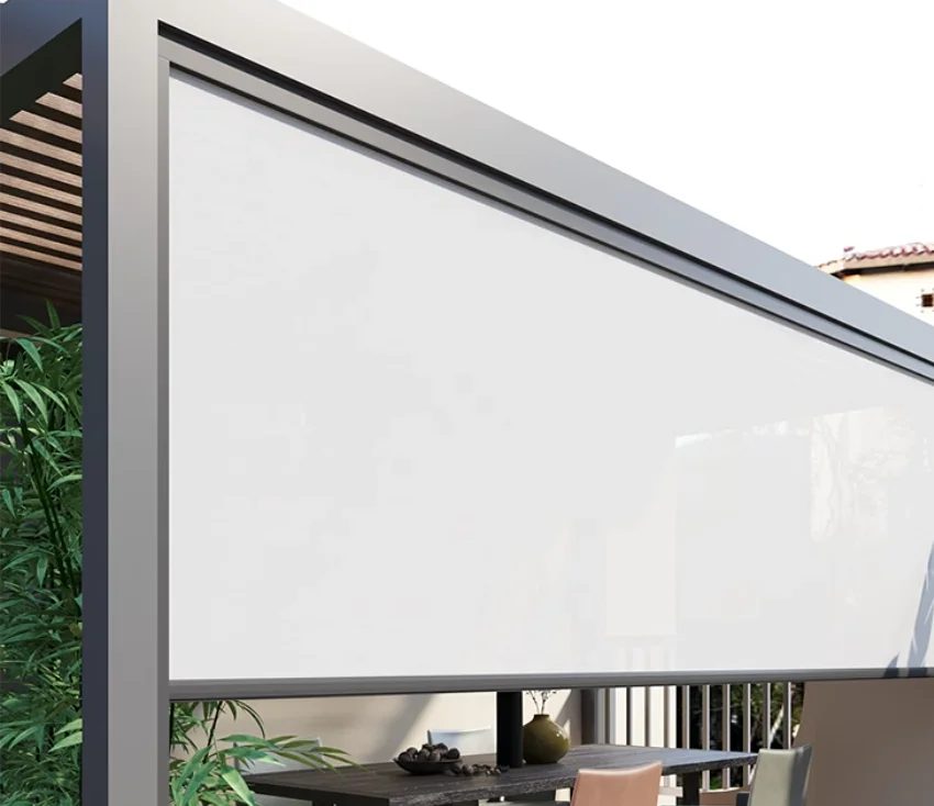 

Electric Outdoor Roller Blinds Windproof Shade Balcony Motorized Blinds Waterproof Patio Curtains Zip Track Outdoor Blinds