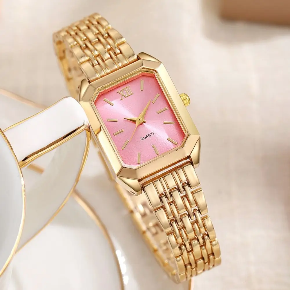Hot Stainless Steel Quartz Watches Quartz Folding buckle Women Wristwatch Square Luxury Gift Strap Watch Women