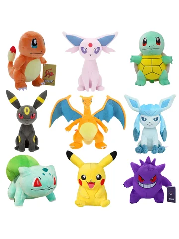 Pokemon Plush Stuff Toy Pikachu Charizard Doll Gengar Squirtle Plush Doll Espeon Glaceon Umbreon Soft Cartoon Toys Kids Gift