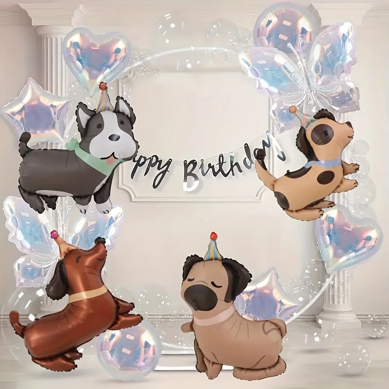 احباط Globos بالونات عيد ميلاد سعيد جرو أنيمي أجش الصلصال الألماني بالون زينة الحفلات استحمام الطفل لطيف مستلزمات الحيوانات الأليفة الاطفال