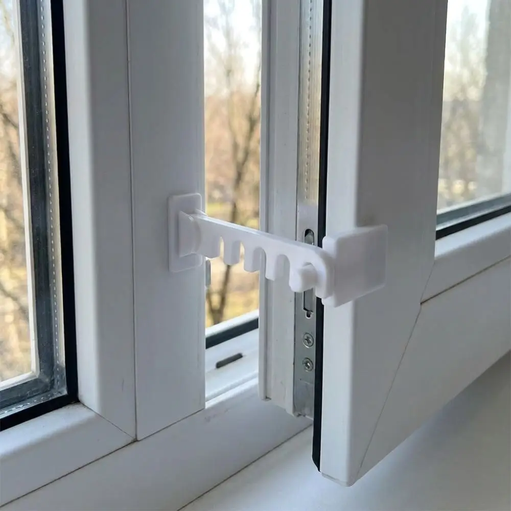 5 Gears Door Window Windproof Hooks Anti-Collision 3D Printed Window Opening Limiter Adjustable No-Drill Window Restrictor Lock