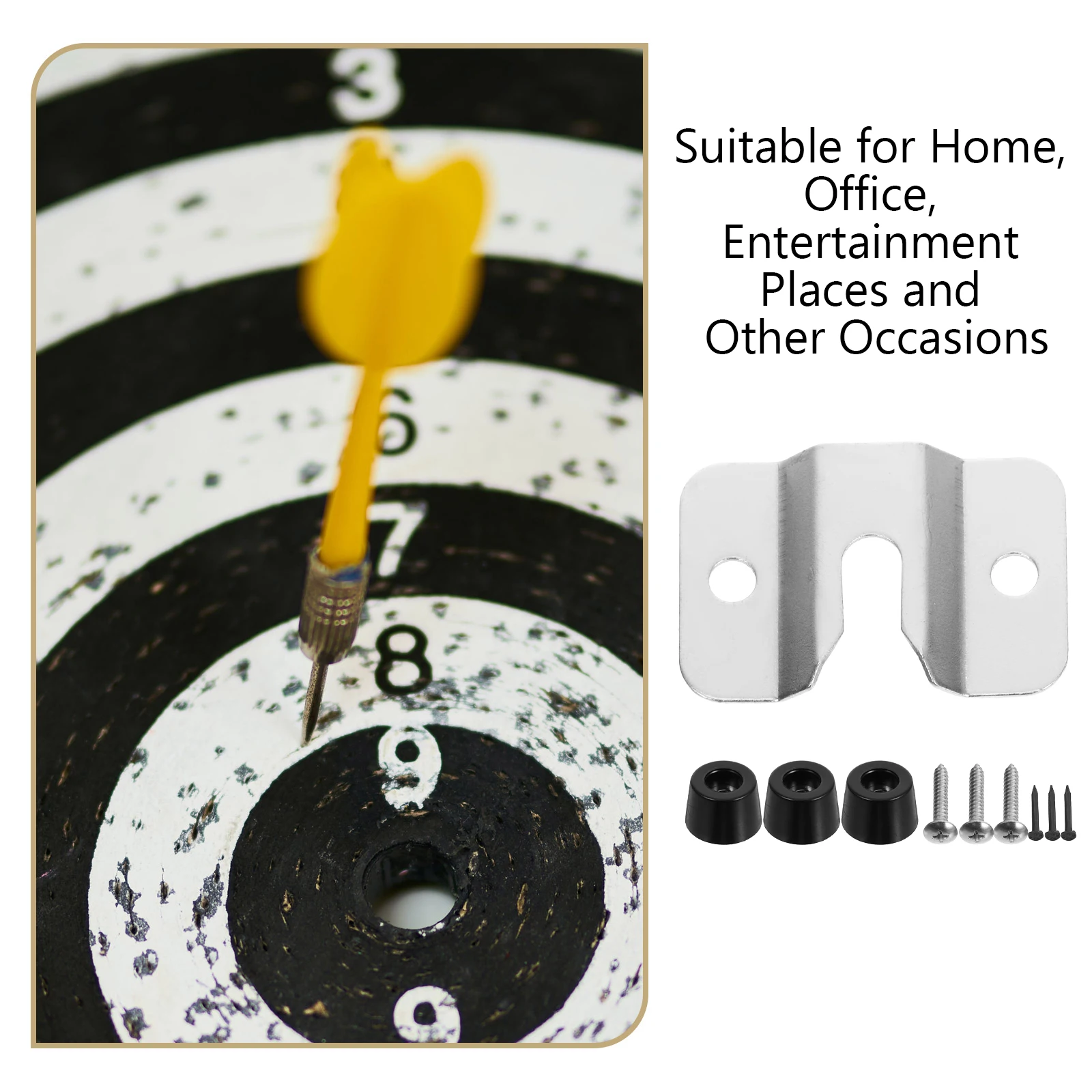 Dart Plate Bracket Set Stainless Steel Holder Wall Mounted Compatible Multifunctional Design Space Saving Home Office