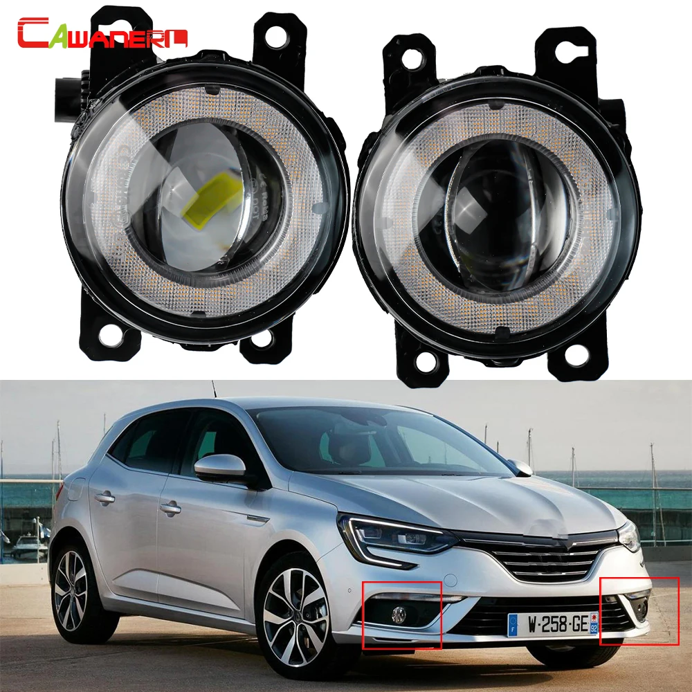 

2 X Car Front Bumper Fog Light Assembly LED Angel Eye DRL Daytime Running Light 30W H11 12V For Renault Megane II III 2002-2015