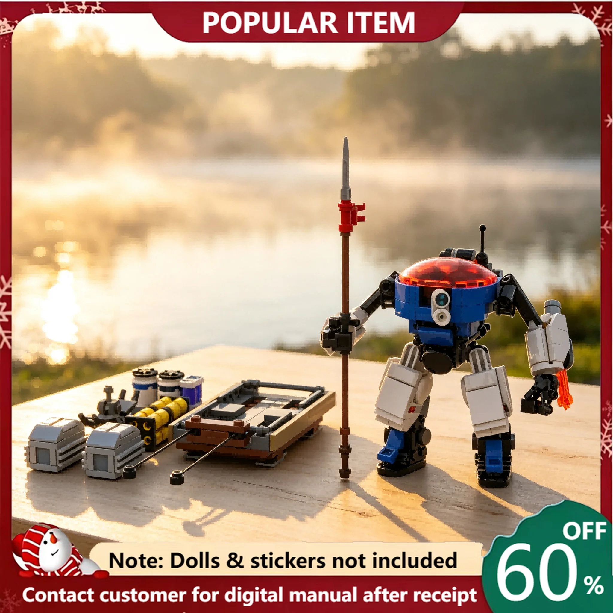 372PCS MOC Space Courier Mecha With Cargo Trailer Building Blocks Futuristic Planet Robot Model DIY Assembly Gifts for Adults