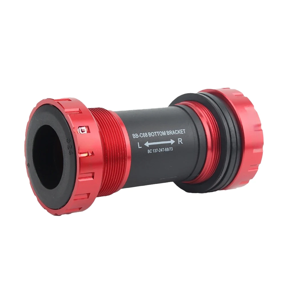BB68 Screw-in Aluminum Bottom Bracket for Bicycles with Standard 68mm and 73mm Bottom Bracket Shell Requirements