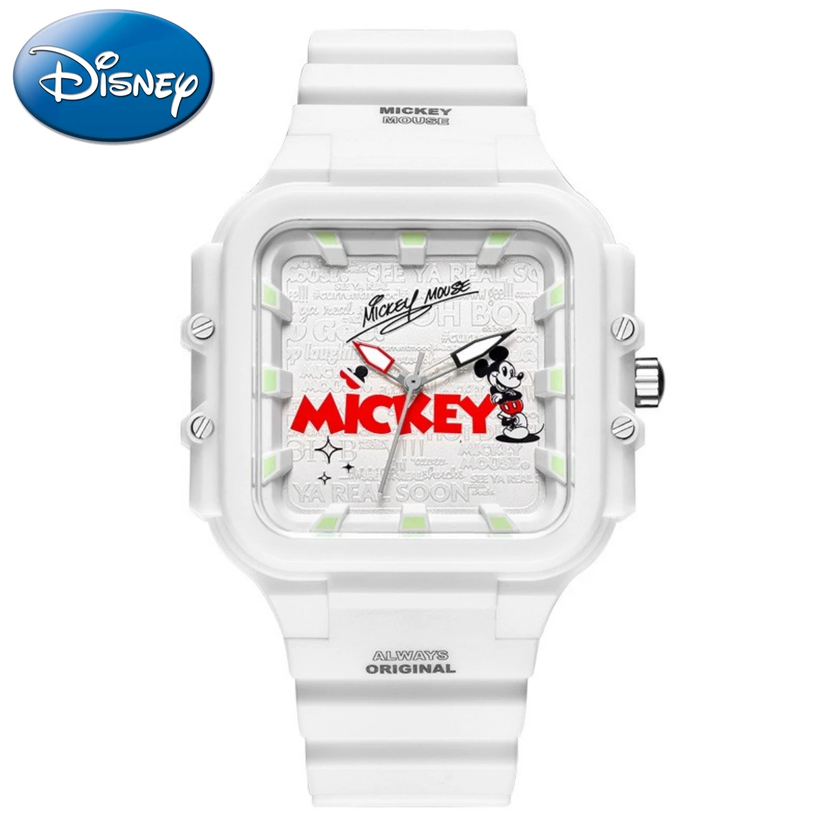 Disney Mickey Quartz Watch Fashion Waterproof Luminous Primary Secondary Junior High School Students Cute Clock Relogio Masculin