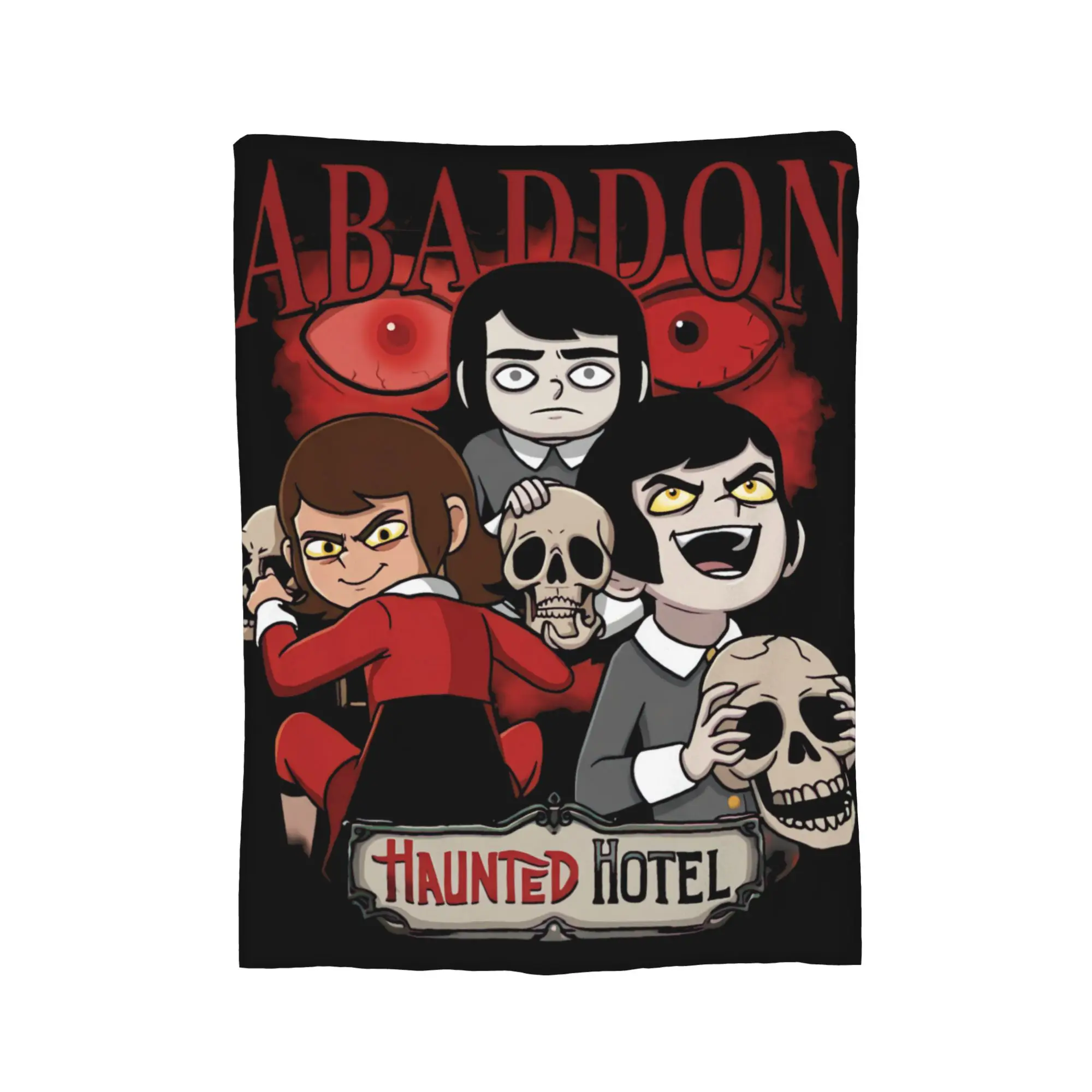 Abaddon Haunted Hotel Creepy Kids Holding Skulls Blanket Cover Plush Throw Blankets Bedding Couch Personalised Warm Bedspread