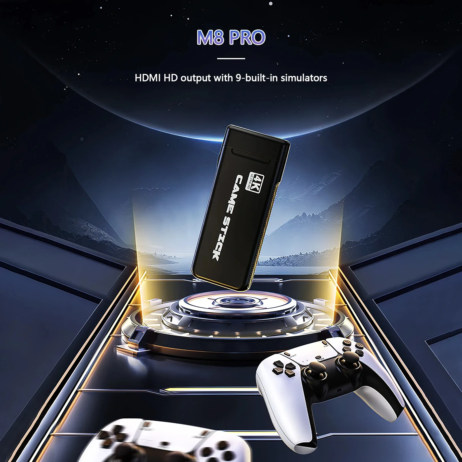 M8 pro Retro Game Console with 10000/20000/40000+ Video Game Stick 2.4G Wireless Gaming Controller 4K HDMI Plug & Play