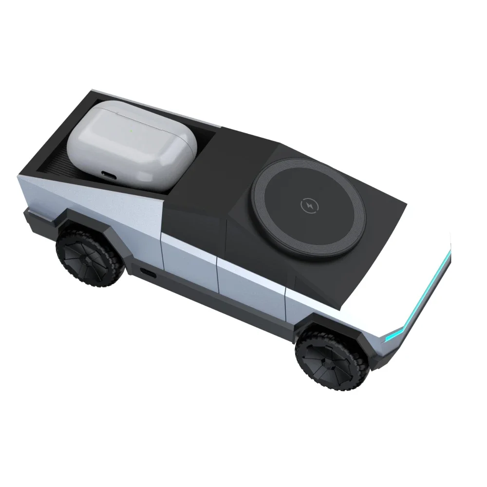 Desktop Cyber 3 in 1 Magnetic Fast Wireless Charger Phone Stand For IPhone 17 16 Pro Max Apple & Samsung Watch Airpods Pro - náhled 5