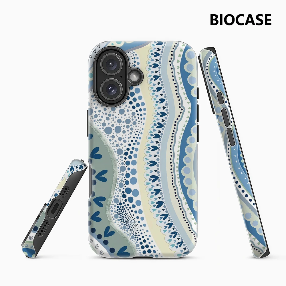 Blaue Muster IPhone 17 Must-Haves Handyhülle für IPhone 17 16 15 14 13 12 17 Pro Max Plus Doppelschichtige Rückseite
