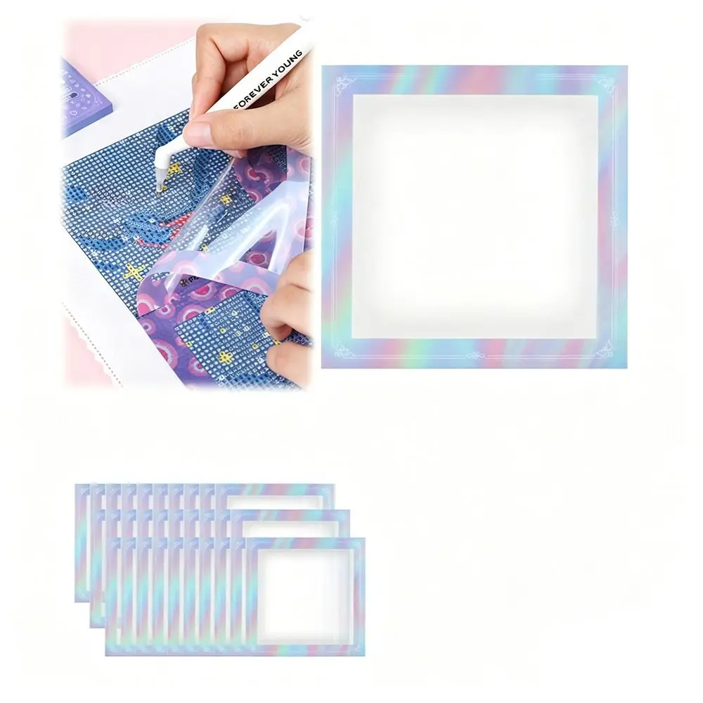 6/12Pcs Assist Aligning Diamond Painting Release Film Protective Frame 10cm Diamond Painting Alignment Tools Reusable 6 Patterns