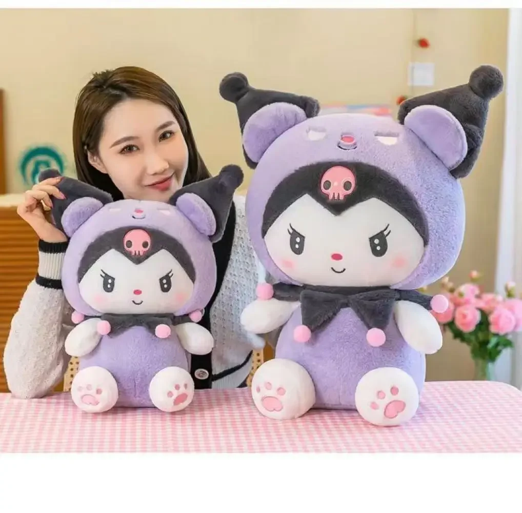 Nuevo juguete de peluche Purple Devil Kuromi, muñeco de relleno grande, bonito regalo de cumpleaños para niños Sanrio