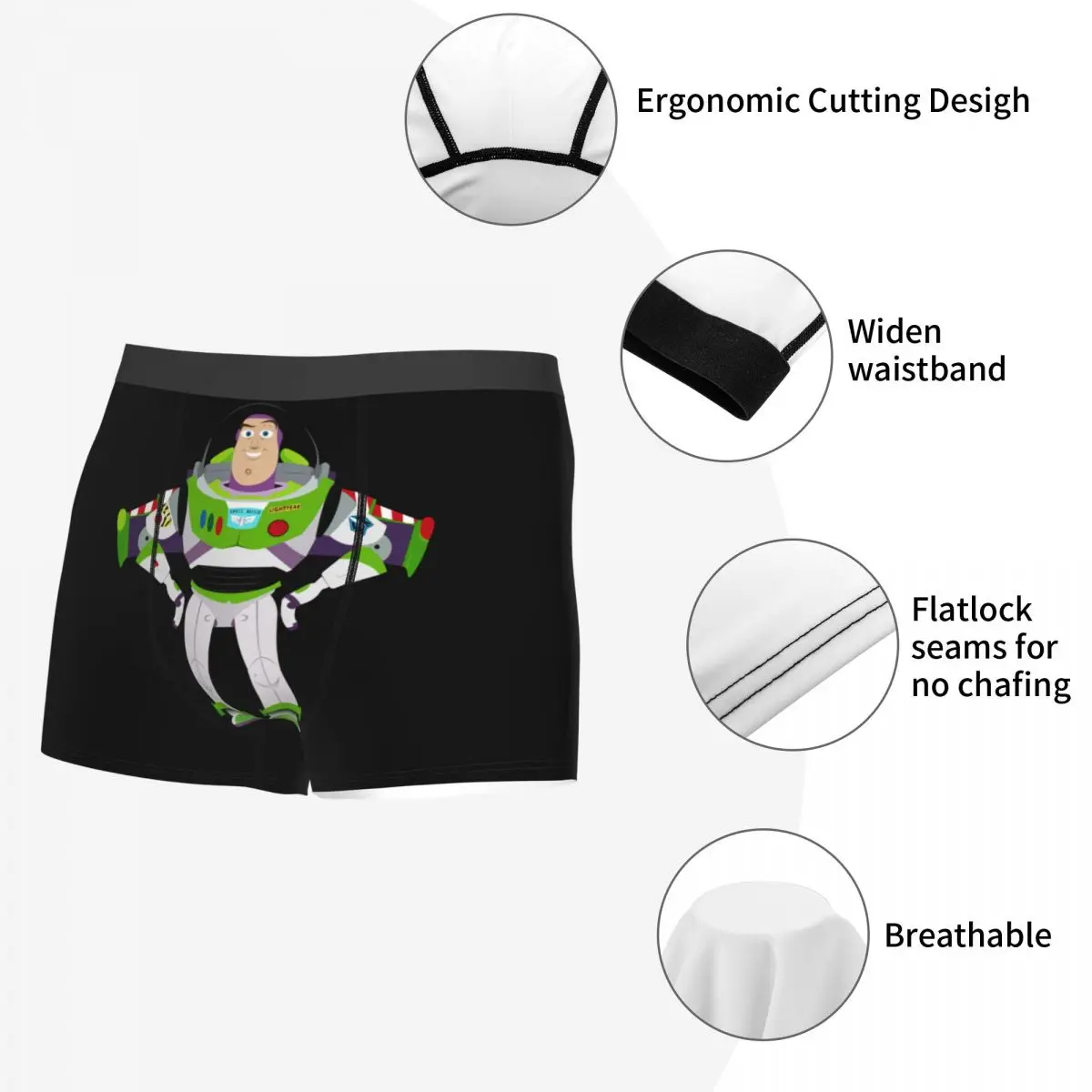 Custom Toy Story Buzz Lightyear Cartoon Underwear Men Stretch Boxer Briefs Shorts Panties Soft Underpants For Homme