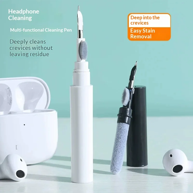 Multifunctional Earphone Cleaning Pen 3 in 1 Bluetooth Earbud Cleaner Brush for Earbuds Charging Case Dust Dirt Removal Tool