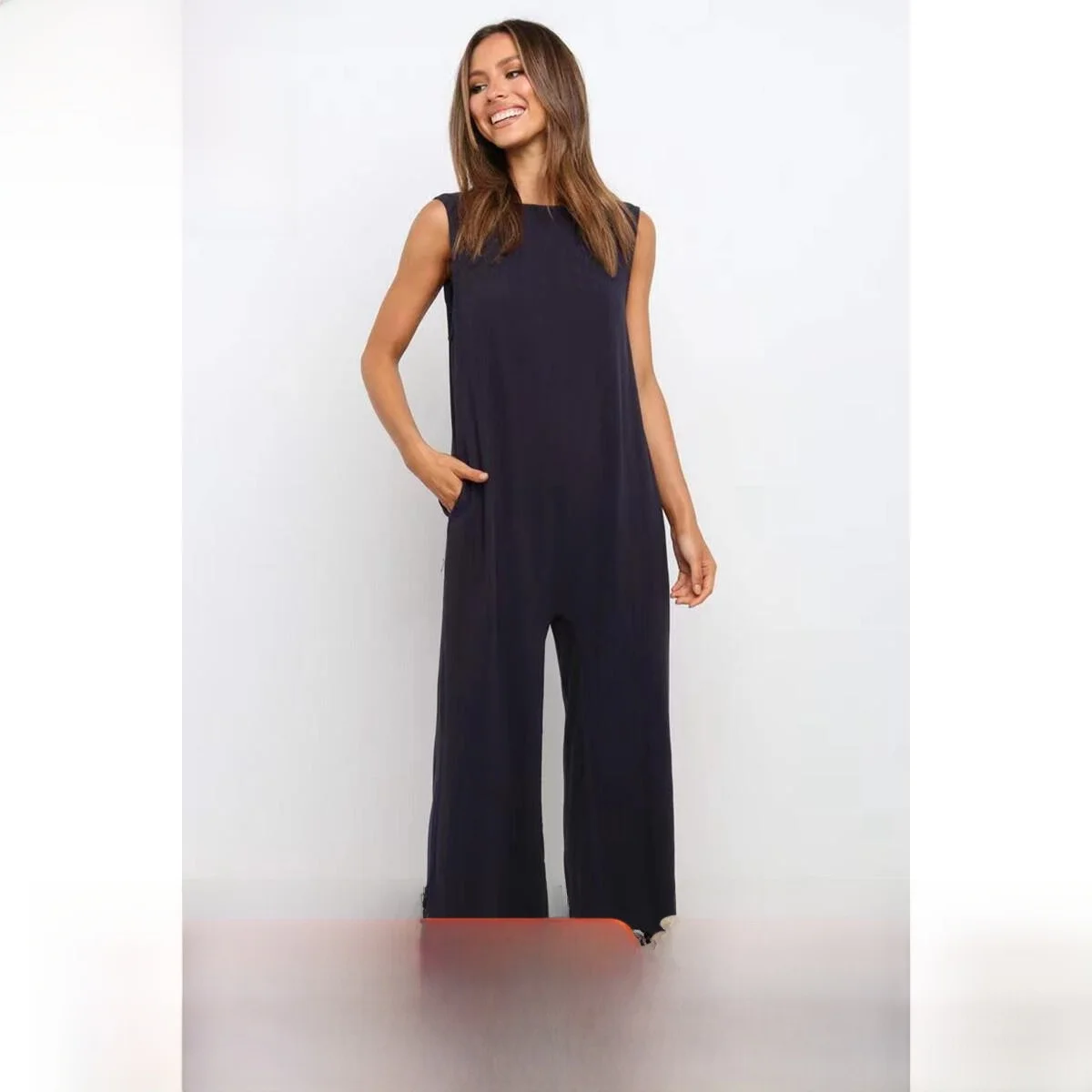 

Australian Luxury Linen Jumpsuit Casual Heavyweight Unique Design Holiday Sle Women's One-Piece Suiting Spring Commute