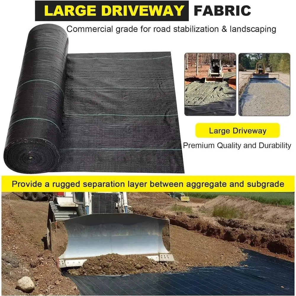 قماش Geotextile مقاس 13 × 115 قدمًا، حاجز أعشاب للمناظر الطبيعية على الطرق التجاري، التحكم في تآكل الصرف الفرنسي