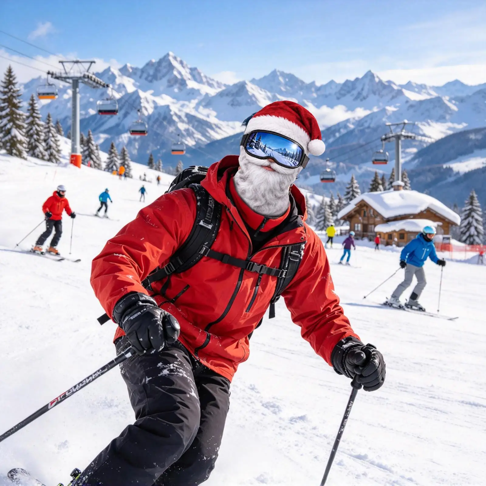 Winter Masque Cute Christmas Theme Windproof Thermal Headwear Winter Masque Men For Snowboarding Sports Holiday Parties Men