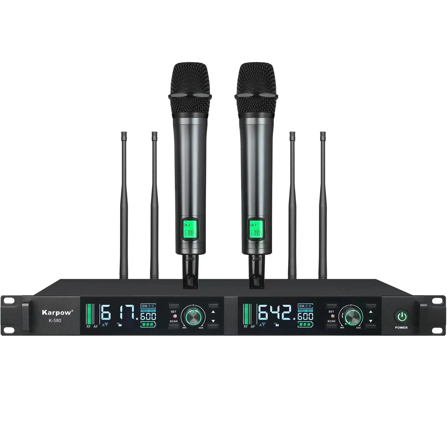 True Diversity 4 Antenna Performance Wireless Microphone With Handheld Mic Lavalier and Headset Micphone