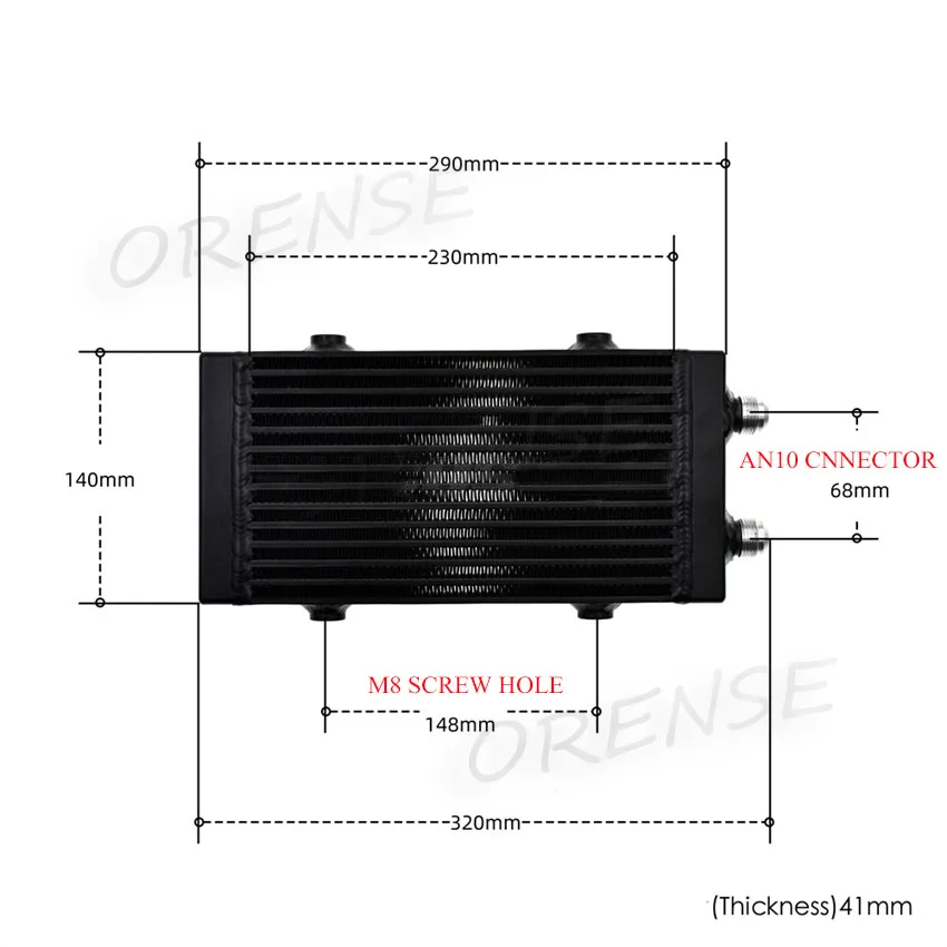 Universal Medium Bar and Plate Dual Pass Oil Cooler Core:14\