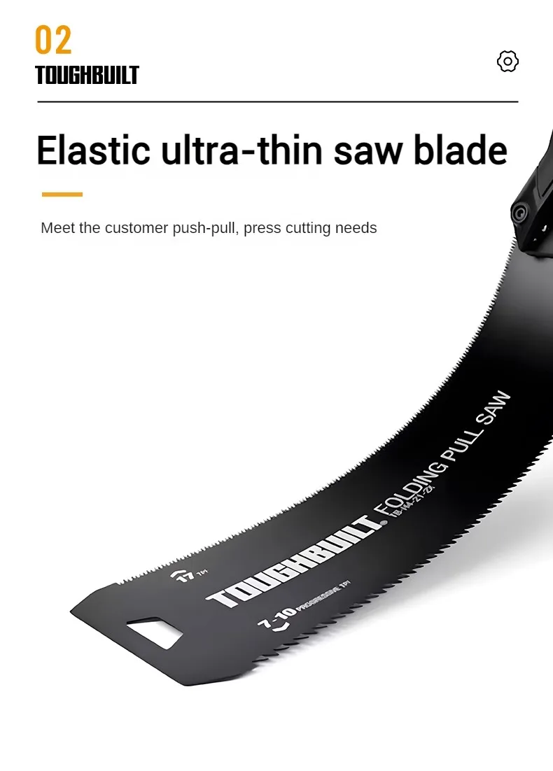 Folding handheld Japanese wooden tenon saw TB-H4-21-2X high carbon steel double row toothed saw blade with elastic saw blade