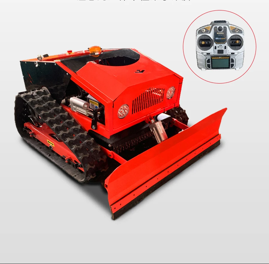 Gasoline Crawler type Gras CutterRobot Remote Control Professional Lawn Mower with Front Bucket